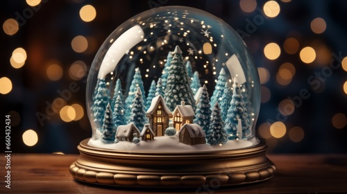 Magical glass snow globe with Christmas decorations, Generative AI © AIExplosion