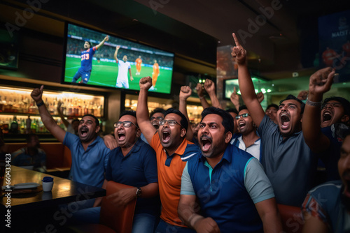 excited audience celebrating and screaming while watching cricket match at stadium.
