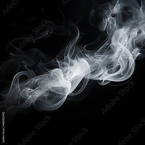 white smoke on a black background