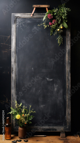 a blackboard on which there is a light and heavy scratch on it