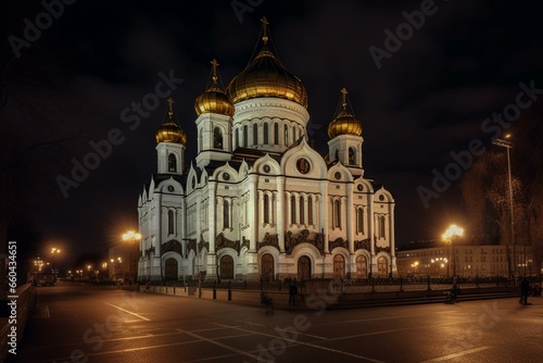 Cathedral in Moscow. Generative AI