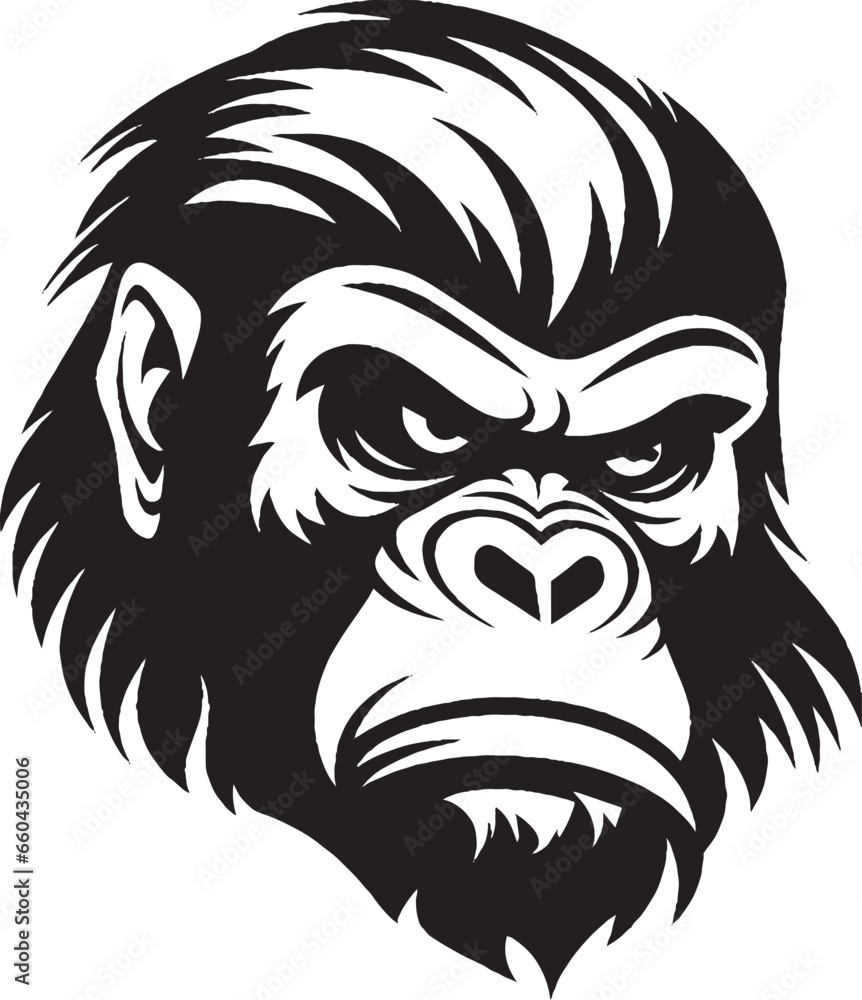 gorilla feroce, logo, tatuaggio, t-shirt 