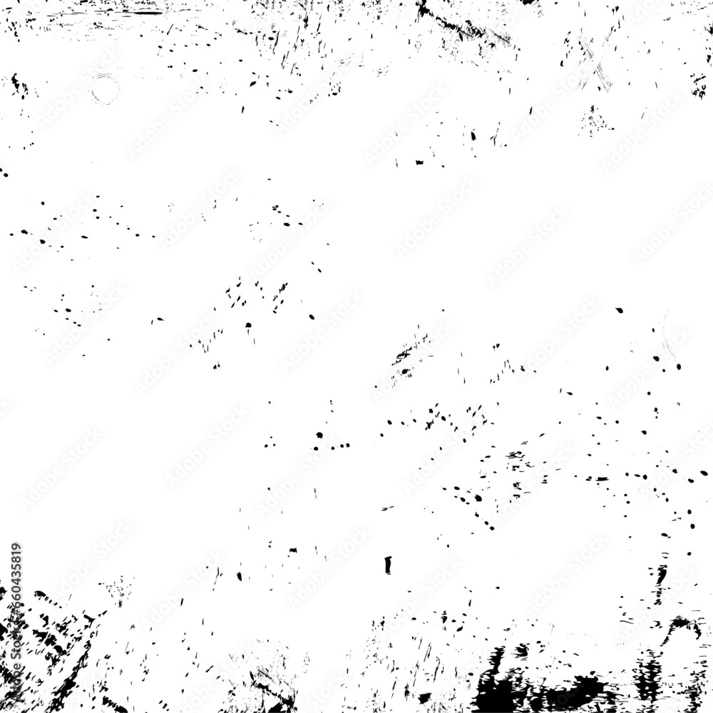 Square Grunge Brush Stroke Ink Splatter Paint Filter Overlay with Transparent Background Vector PNG