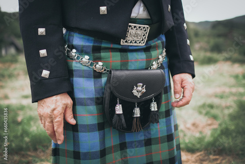 Scottish Groom Wedding outfit, close up photo