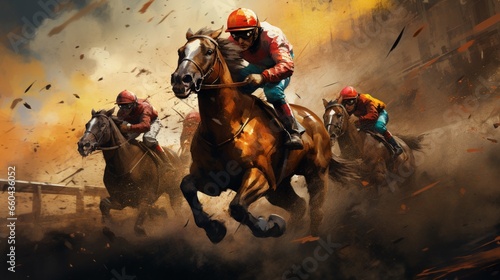 Dive into the world of horse racing where pixelated champions compete with unmatched intensity. 