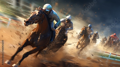 Dive into the world of horse racing where pixelated champions compete with unmatched intensity. 