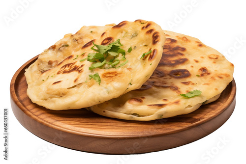 Traditional Indian Breakfast: Isolated Aloo Paratha Transparent Background photo