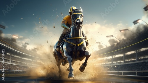 Get ready to be transported to a digital racetrack where only the fastest horses prevail.  © hamad