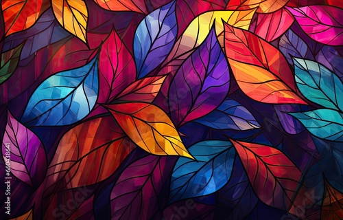 Image of autumn-colored leaves for downloading as a wallpaper  perfect for autumn and nature. Generative AI