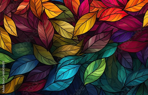 Image of autumn-colored leaves for downloading as a wallpaper, perfect for autumn and nature. Generative AI © Gelpi