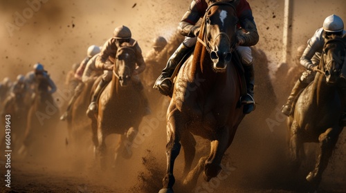 Prepare to be captivated by the intensity of controlled horse racing in stunning 8K detail. 