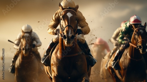 Prepare to be captivated by the intensity of controlled horse racing in stunning 8K detail. 