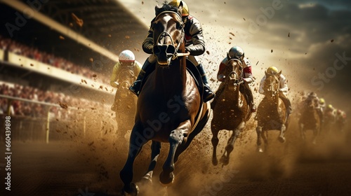 Prepare to be spellbound by the virtual spectacle of high-speed horse racing brought to life.  © hamad