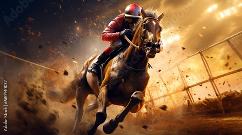 Step into the digital arena and experience the heart-pounding thrill of high-speed horse racing.  © hamad