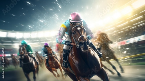 Watch in awe as the virtual racetrack comes alive with the speed and power of controlled horses. 