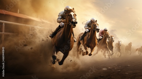 Witness the incredible speed and precision of crafted horses as they race towards glory.  © hamad