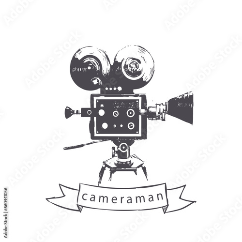 Vintage Video Camera Logo for movie or cinema project