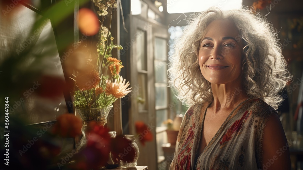 Radiant Aging: Candid Selfie of a Joyful 60-Year-Old Radiant Aging: Candid Selfie of a Joyful 60-Year-Old