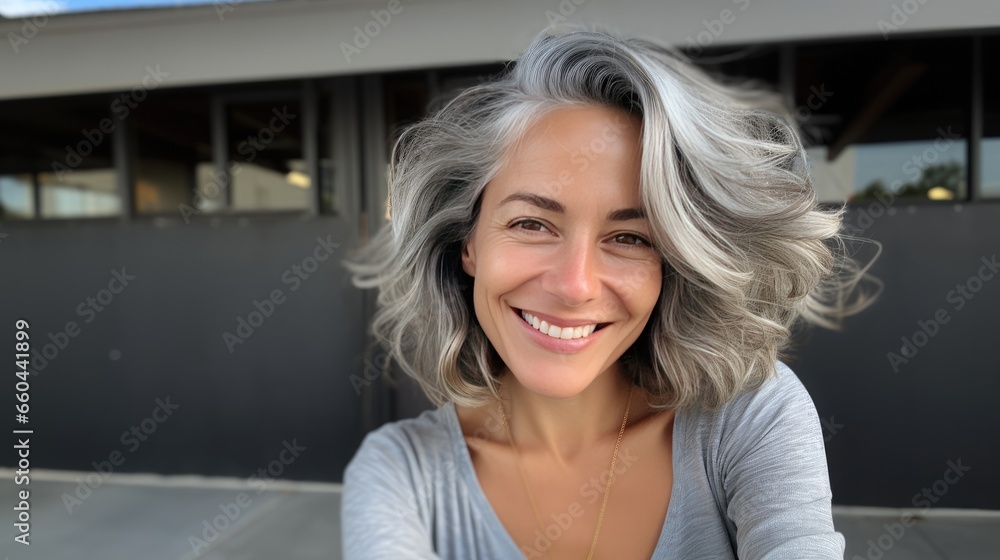 Radiant Aging: Candid Selfie of a Joyful 60-Year-Old Radiant Aging: Candid Selfie of a Joyful 60-Year-Old