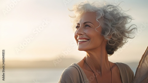 Radiant Aging: Candid Selfie of a Joyful 60-Year-Old