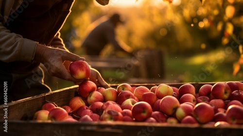 picking apples in autumn
