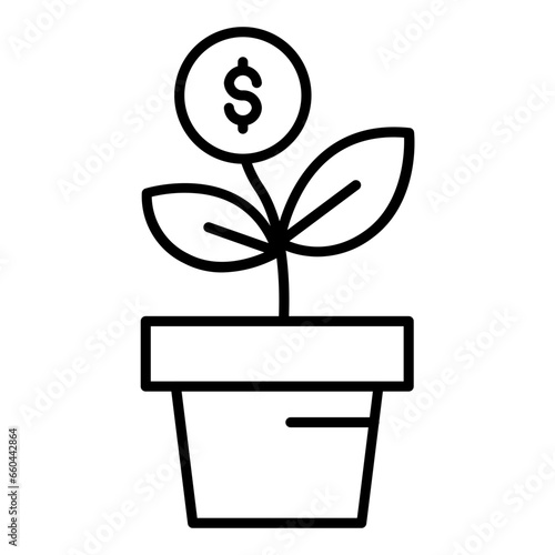 Dividend Income Outline Icon