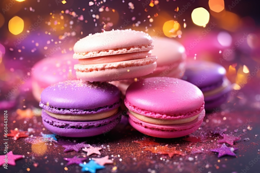 A pile of macarons sitting on top of a table. Imaginary AI picture. A pile of macarons sitting on top of a table. Imaginary AI picture.