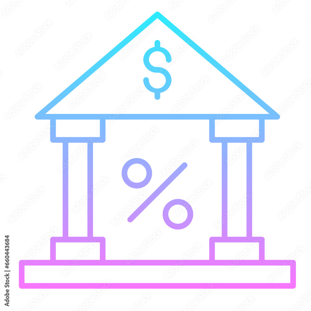 Interest Rate Gradient Icon Interest Rate Gradient Icon