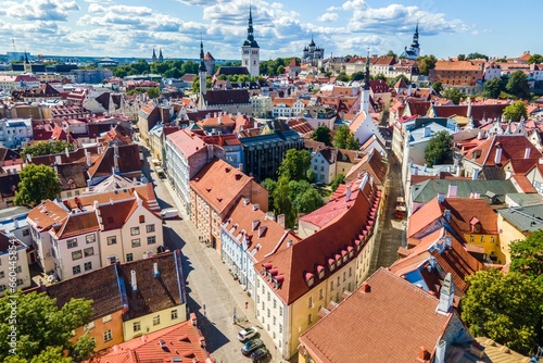 Stunning landscape of the picturesque old city of Tallinn, Estonia
