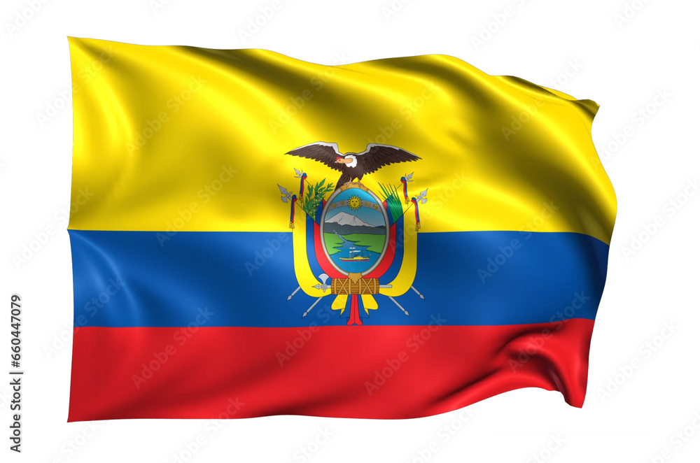 Fototapeta premium Ecuador Flag on transparent background