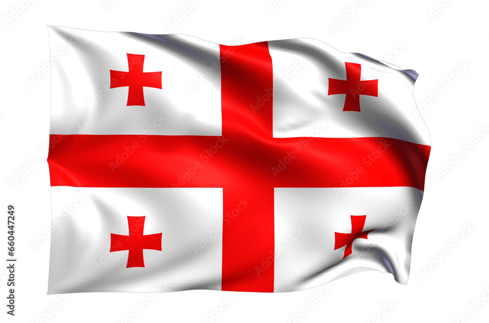 Obraz premium Georgia Flag on transparent background