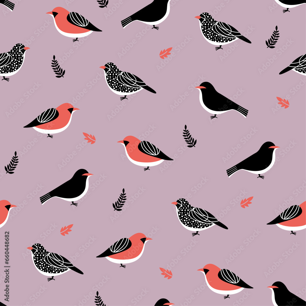 Seamless pattern depicting birds Seamless pattern depicting birds