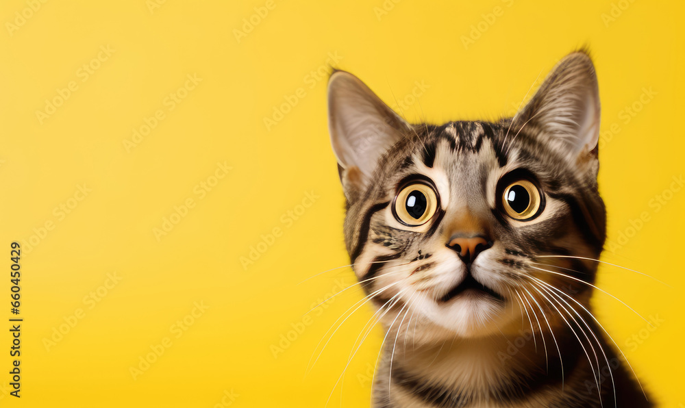 Playful cat with a surprised expression. Playful cat with a surprised expression.