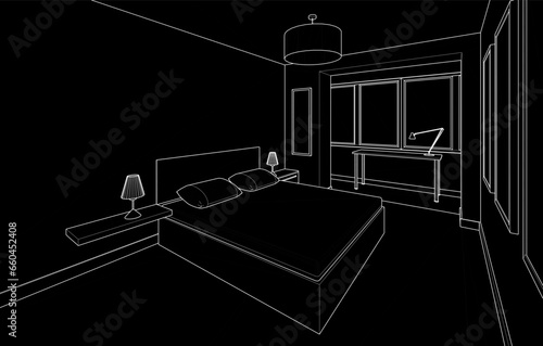 Apartment interior architectural drawing