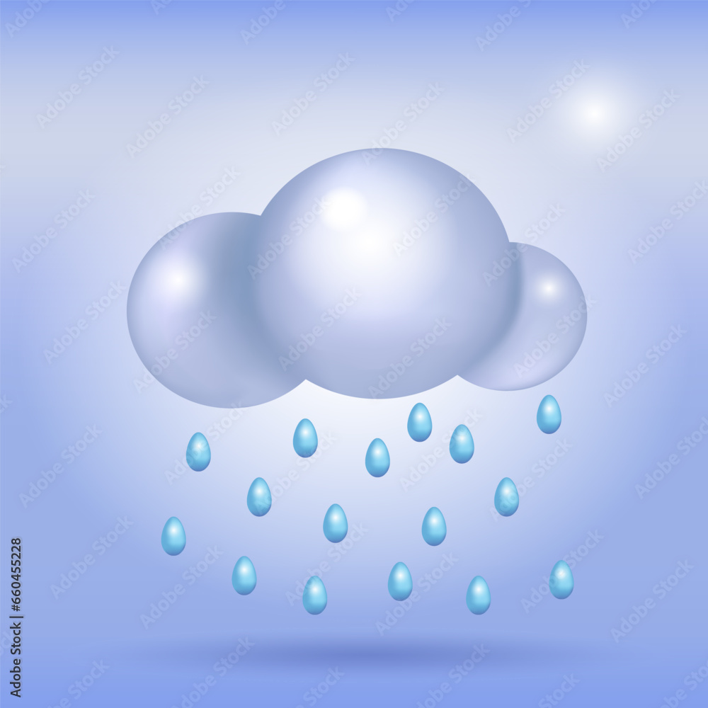3d weather icons, clouds and rain on a blue sky background.
Realistic 3D cartoon plastic weather icon. An element of children's design, a vector image. 3d weather icons, clouds and rain on a blue sky background.
Realistic 3D cartoon plastic weather icon. An element of children's design, a vector image.