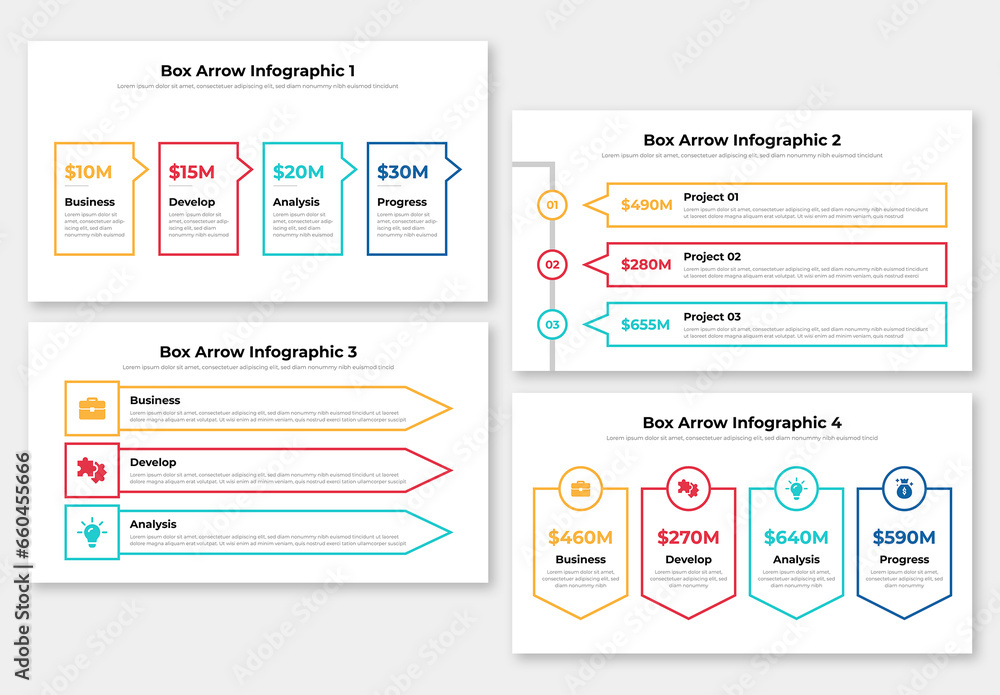 Box Arrow Infographic Design Template Stock Template | Adobe Stock