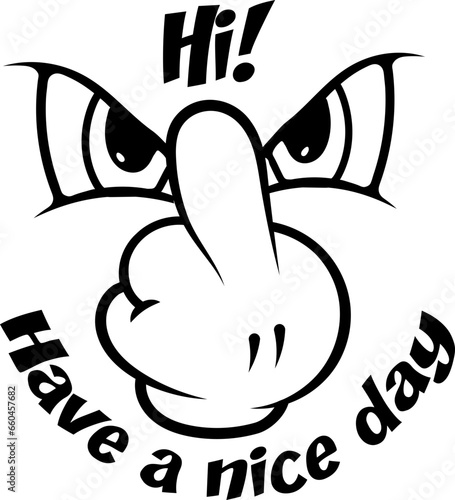  Middle Finger Hand SVG Bundle Humor Funny prints skeleton vector Cartoon hand with eyes Have a nice day.