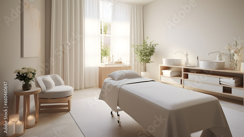 Intricate decor  soothing ambiance  and inviting massage tables  all bathed in natural daylight.