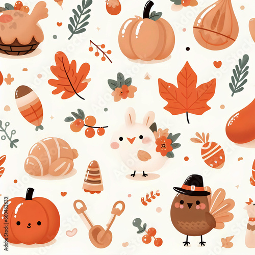 Thanksgiving flat design pattern