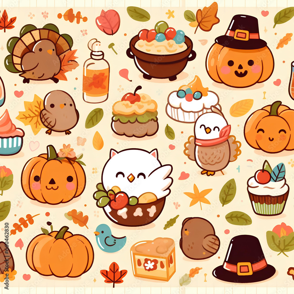 Thanksgiving flat design pattern Thanksgiving flat design pattern