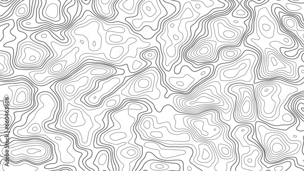 Black on white contours vector topography stylized height of the lines. The concept of a conditional geography scheme and the terrain path. Map on land vector terrain Illustration.