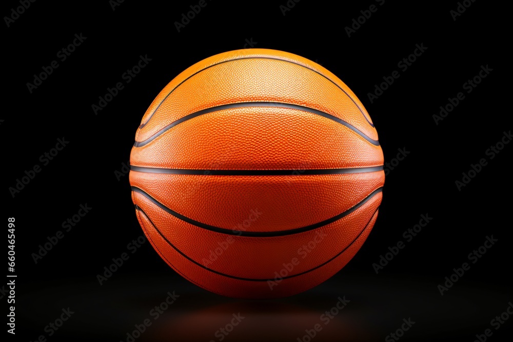 A basketball isolated on a black background