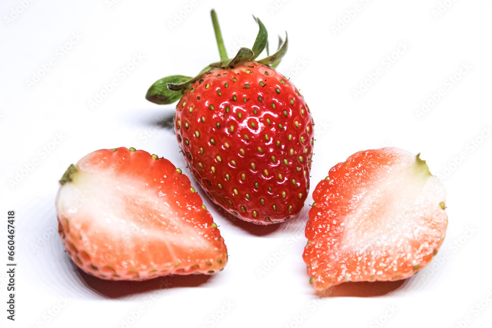 strawberries on white background strawberries on white background
