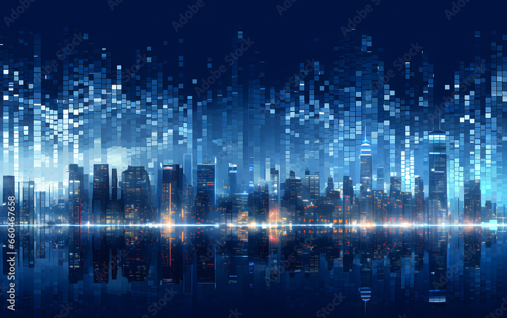 Fototapeta premium Futuristic Smart City Background Technology Concept