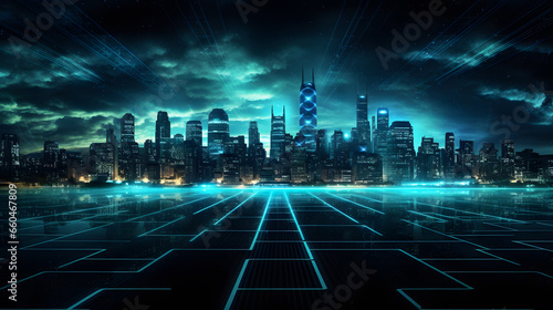 Futuristic Smart City Background Technology Concept