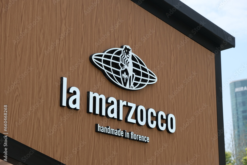 Shanghai,ChinaApril 1st 2023 La Marzocco company store brand logo