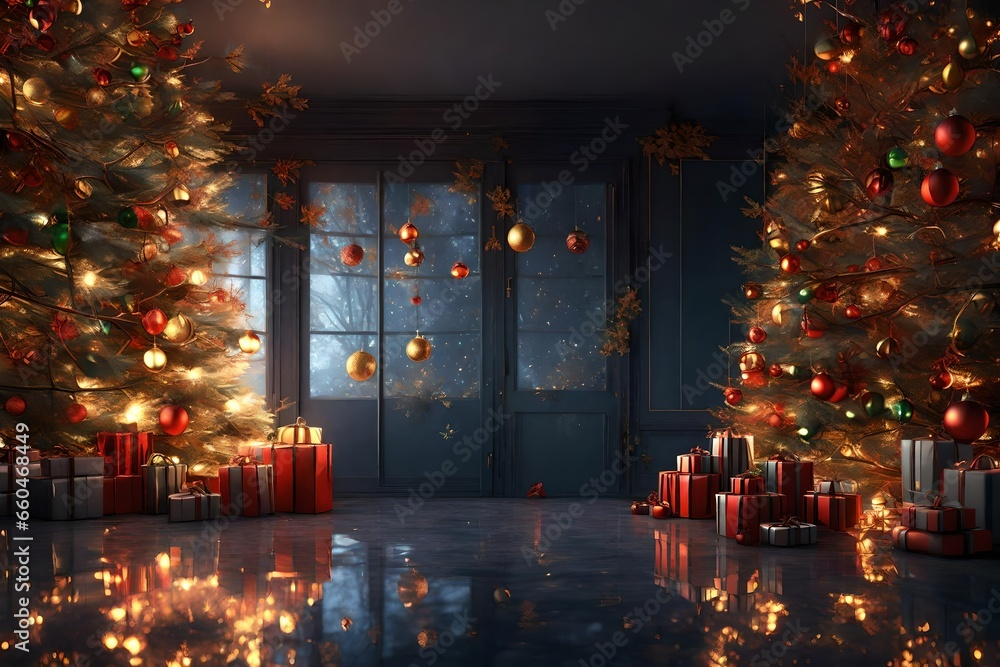 Obraz premium christmas tree at night