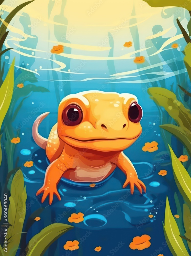 frog in the water frog in the water