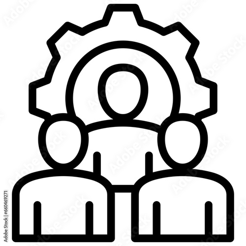 Human Resource Management Outline Icon