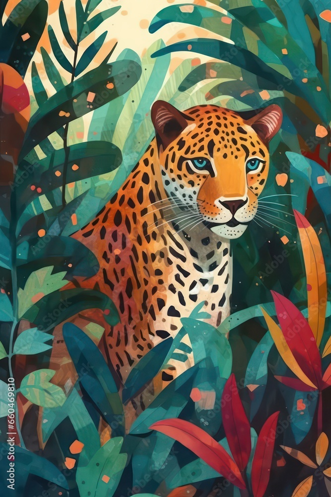 leopard on tree leopard on tree